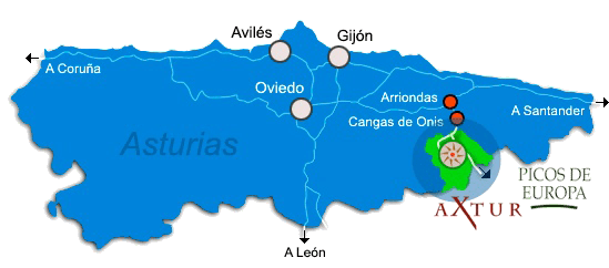Mapa de Asturias con Axtur