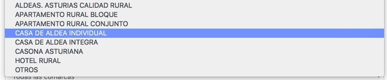 Tipos de alojamientos rurales en Asturias